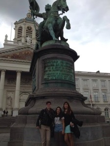 ​My new friends and I outside of the Royal Palace of Brussels